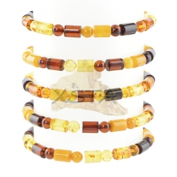 Amber bracelet barrels round beads